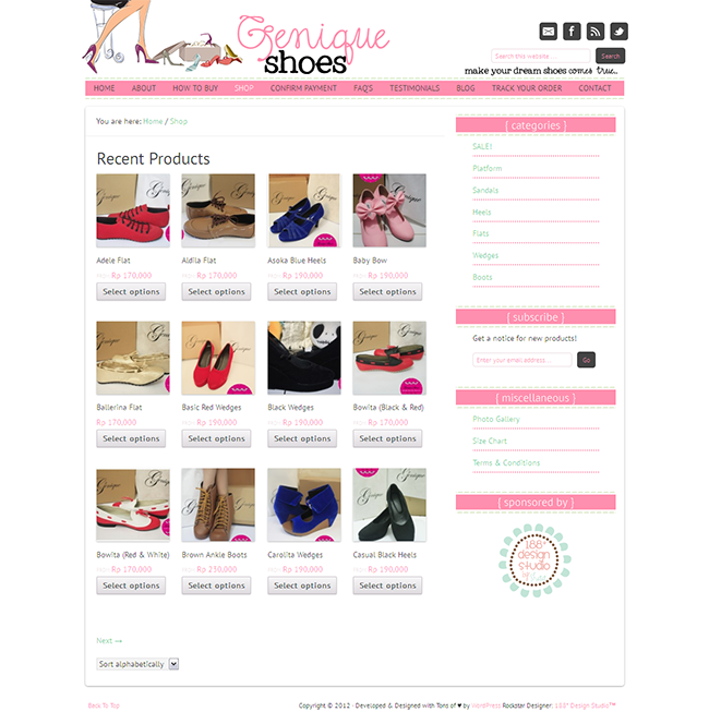 Genique Shoes - Shop Page