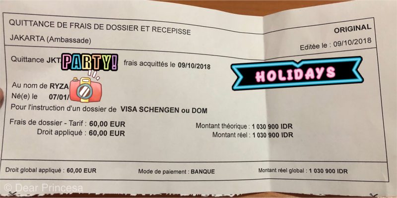 Kwitansi Pembayaran Visa Schengen Perancis shay 